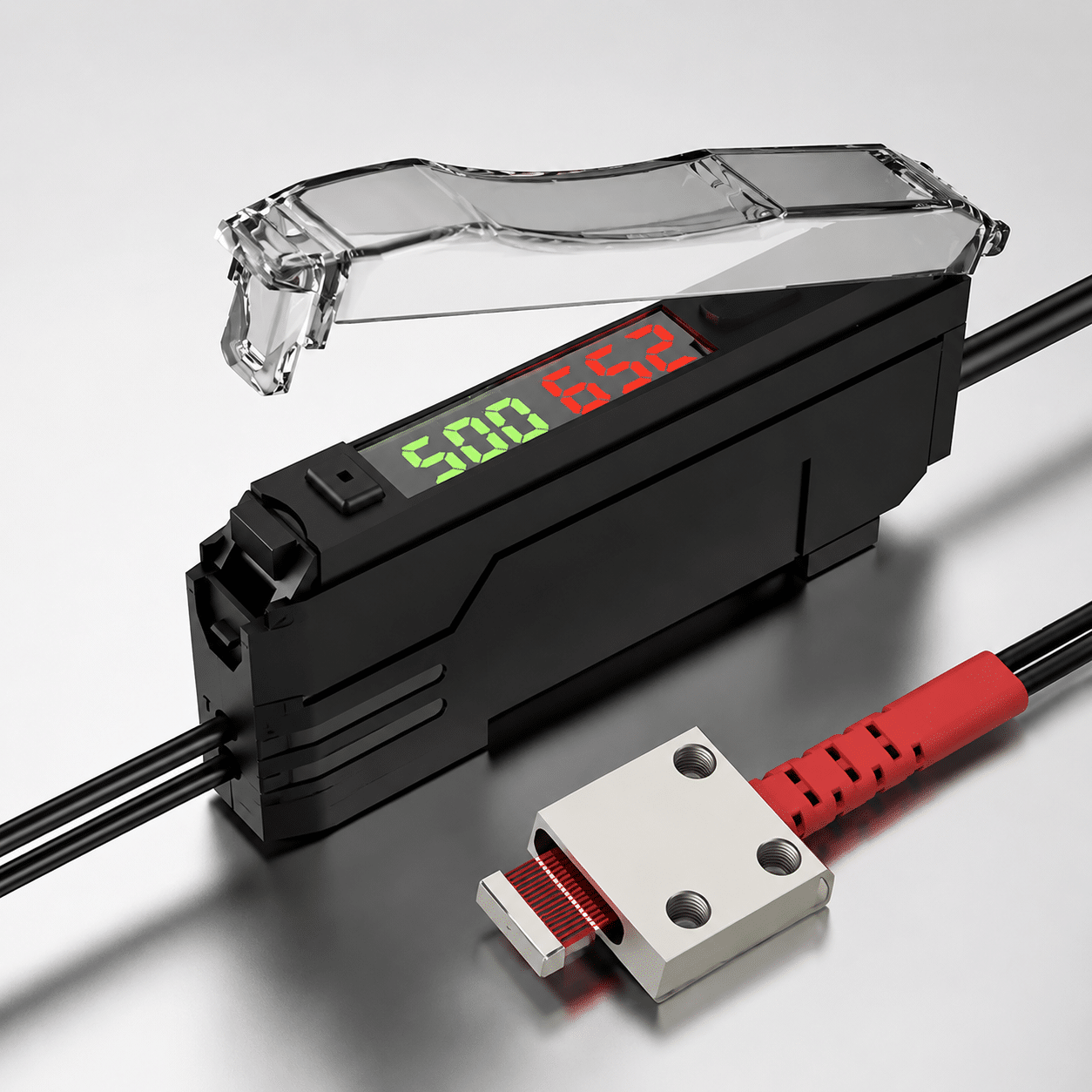 Fiber optic blanking sensor for controlled detection zones