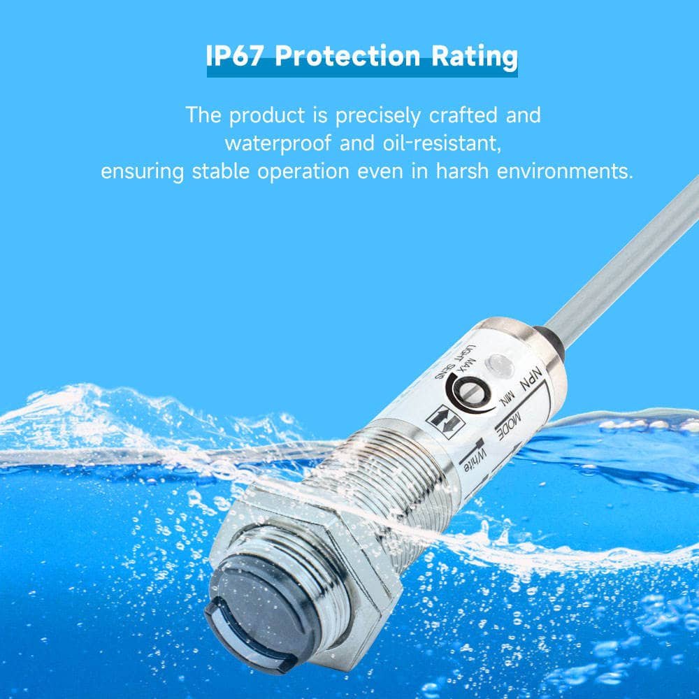 CDD-11N Metal Diffuse Photoelectric Sensor, NPN, 10 cm, IP67 - 图片 3