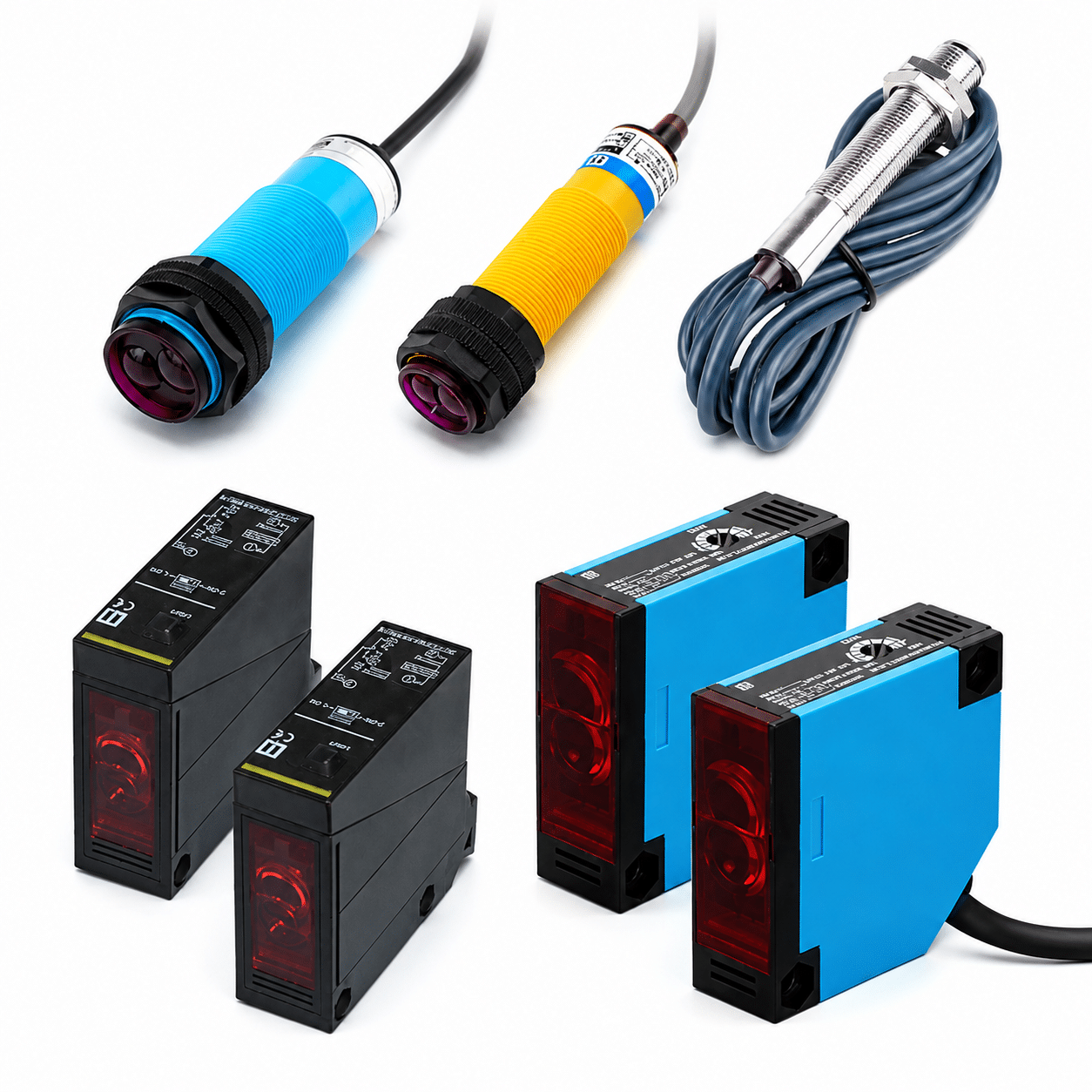 Photoelectric sensor guide for industrial optical detection