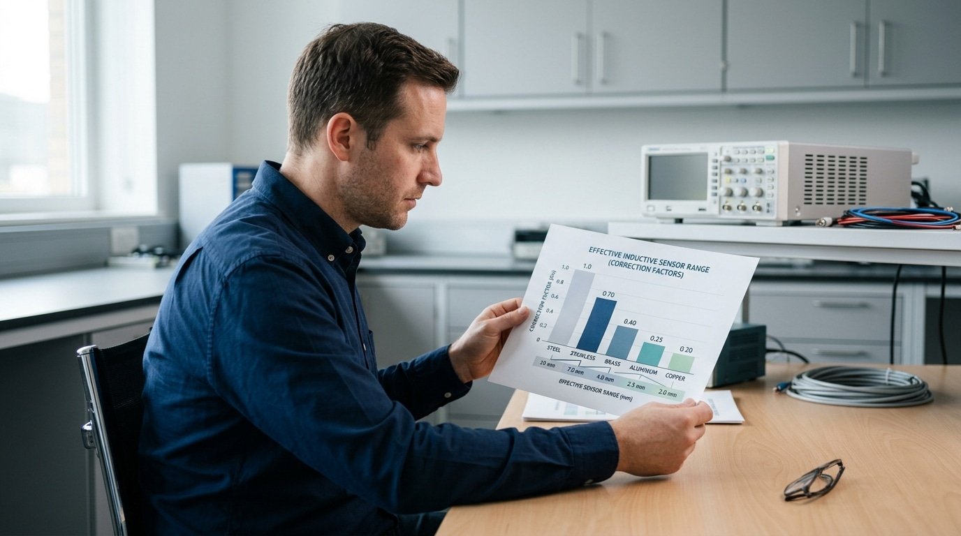 inductive sensor detects aluminum correction factor chart versus steel