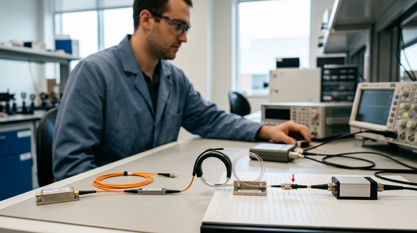 fiber optic sensor weak signal path from source to photodetector