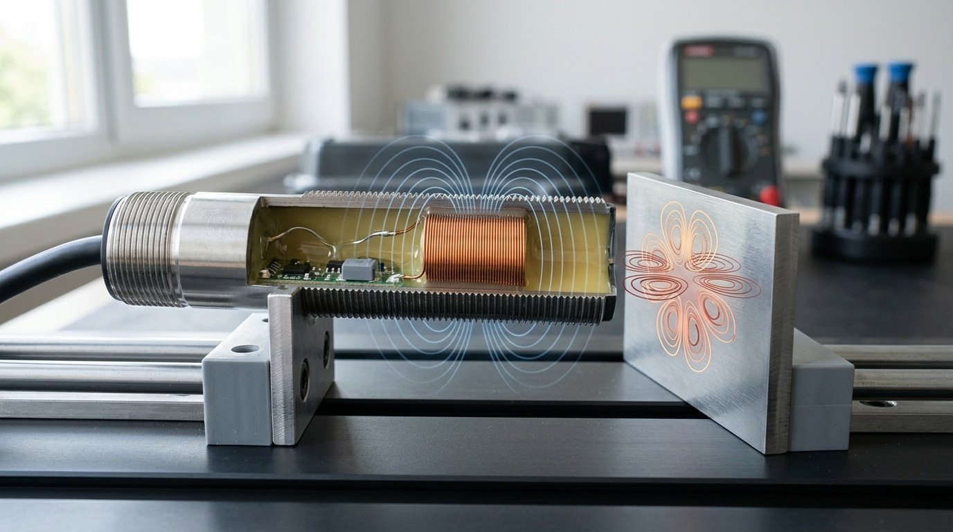 how do proximity sensors work inductive eddy current metal detection diagram