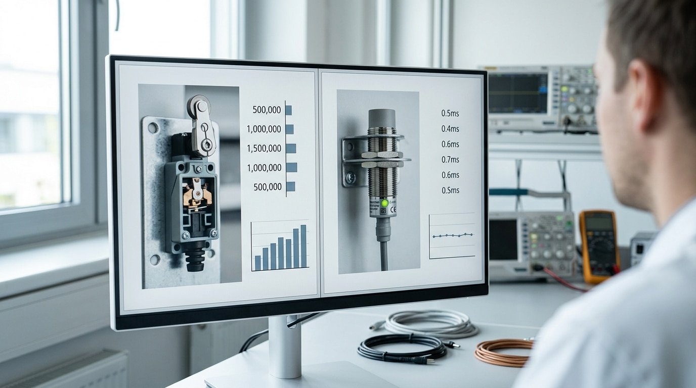 contact sensor vs non contact sensor spec comparison table with real numbers