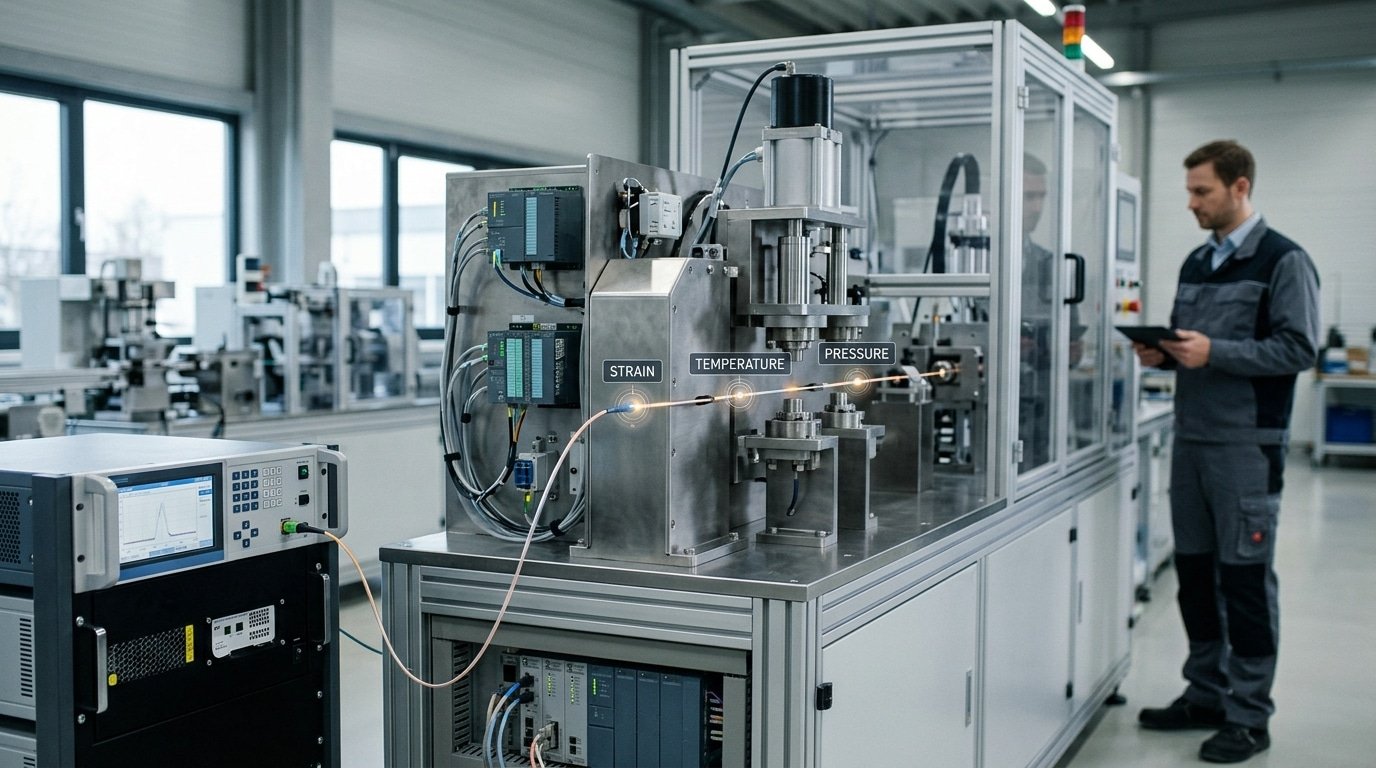 matrix fiber optic sensor array with multi-point strain temperature pressure detection