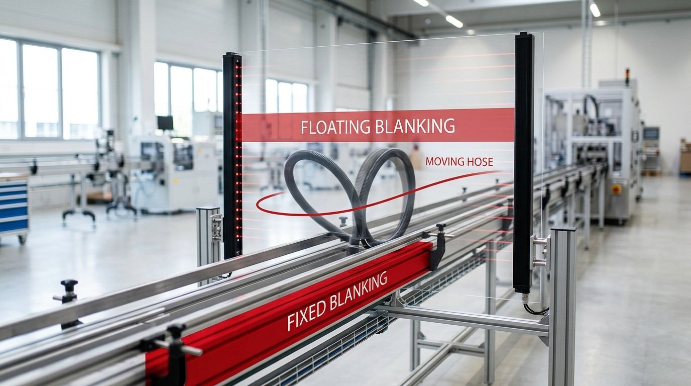 fixed vs floating blanking in muting vs blanking light curtain configuration