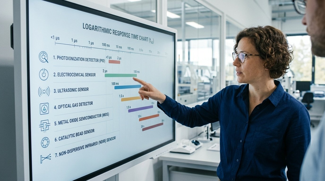 sensor response time ranges by type from microseconds to tens of seconds