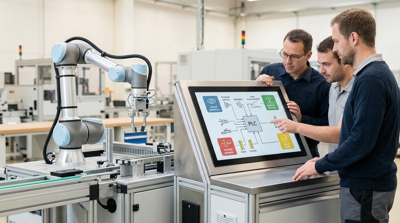 types of sensors in automation feeding data to a PLC by decision type