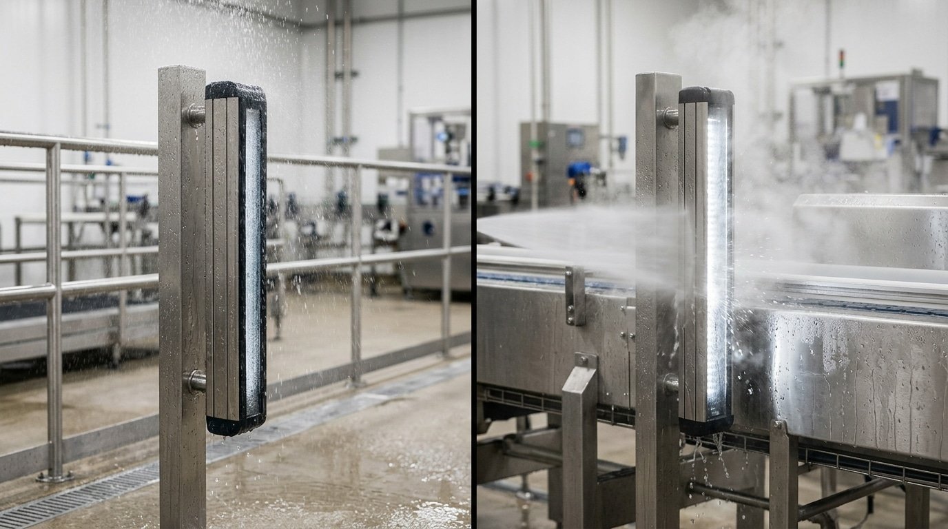 IP67 vs IP69K waterproof light curtain rating comparison for wet industrial areas