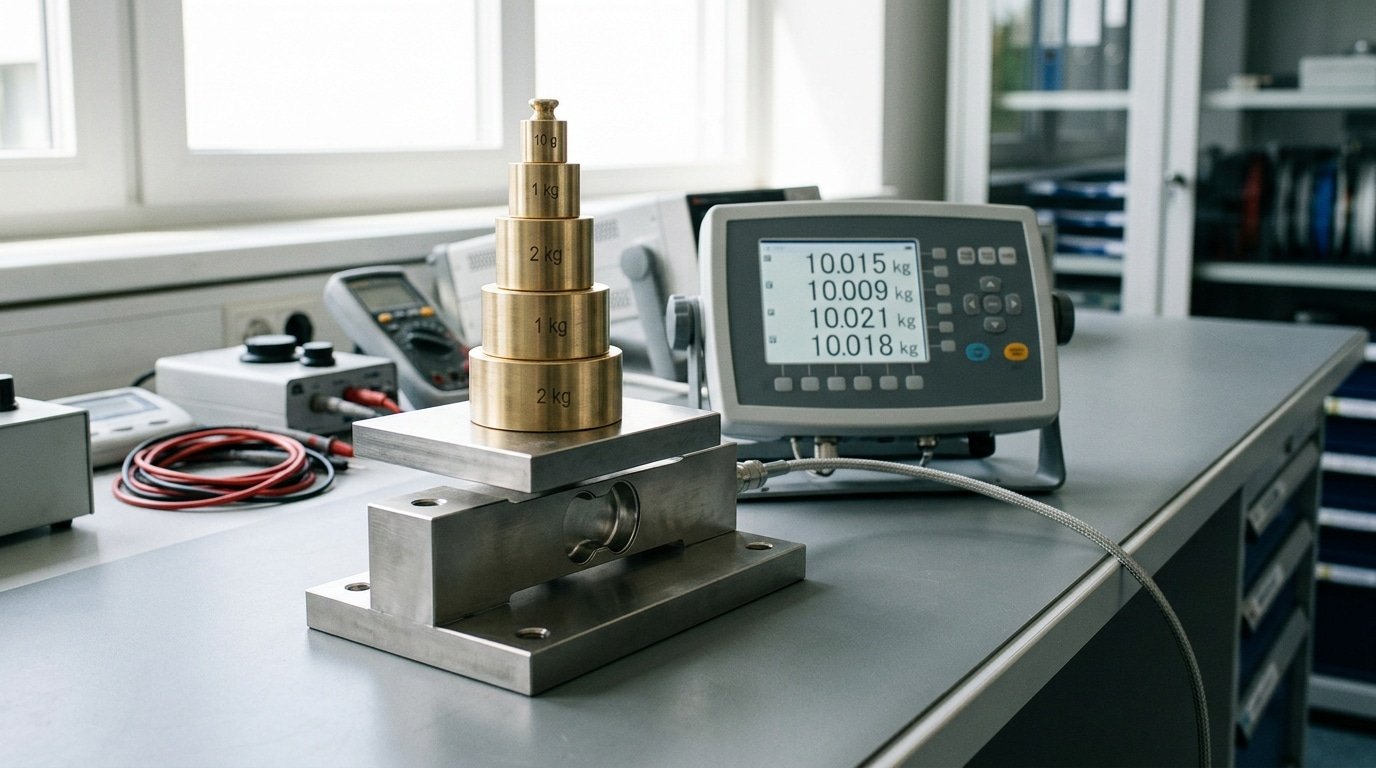 sensor repeatability shown as scatter of repeated load cell readings