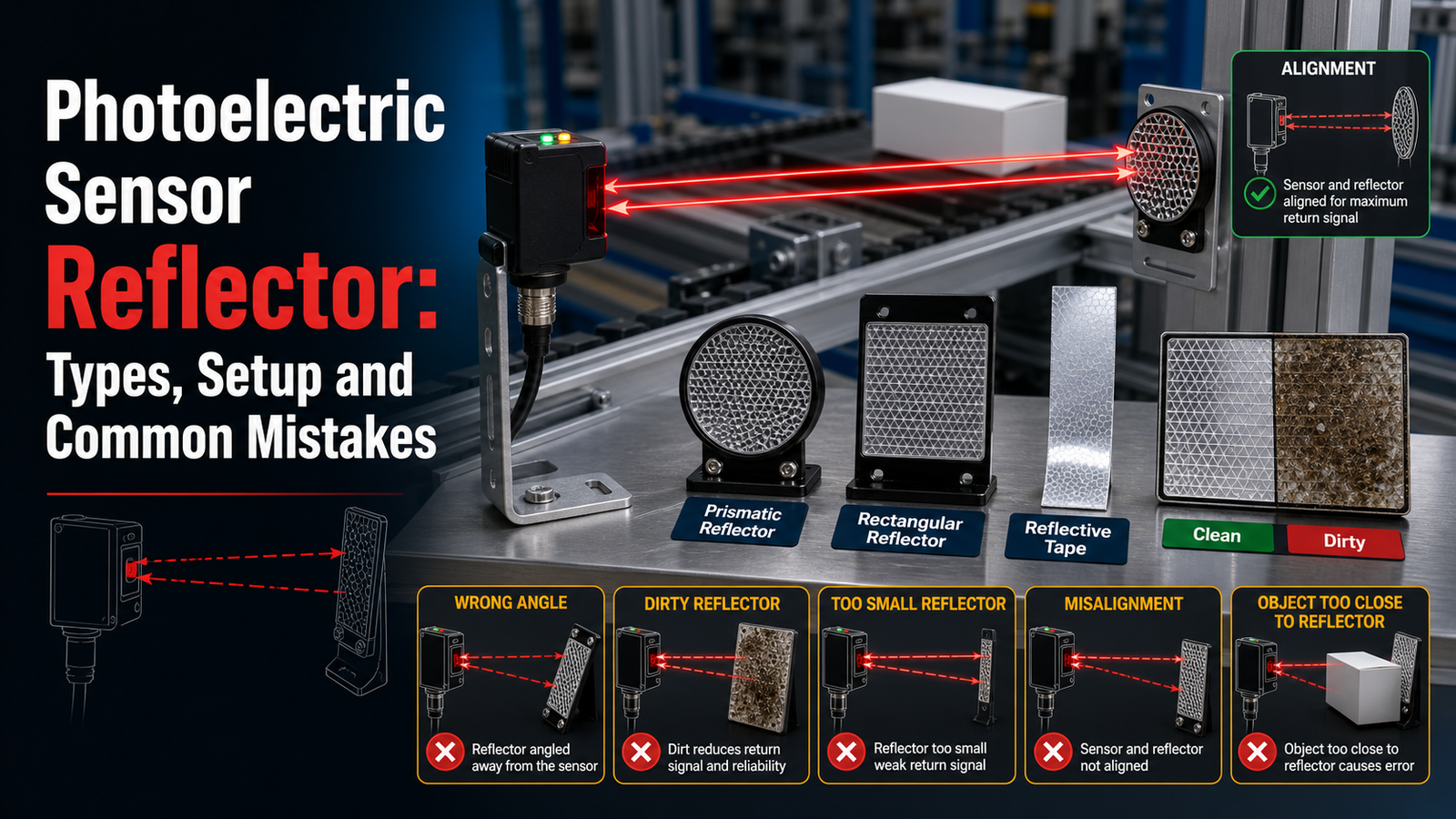 Photoelectric Sensor Reflector: Types Setup and Common Mistakes