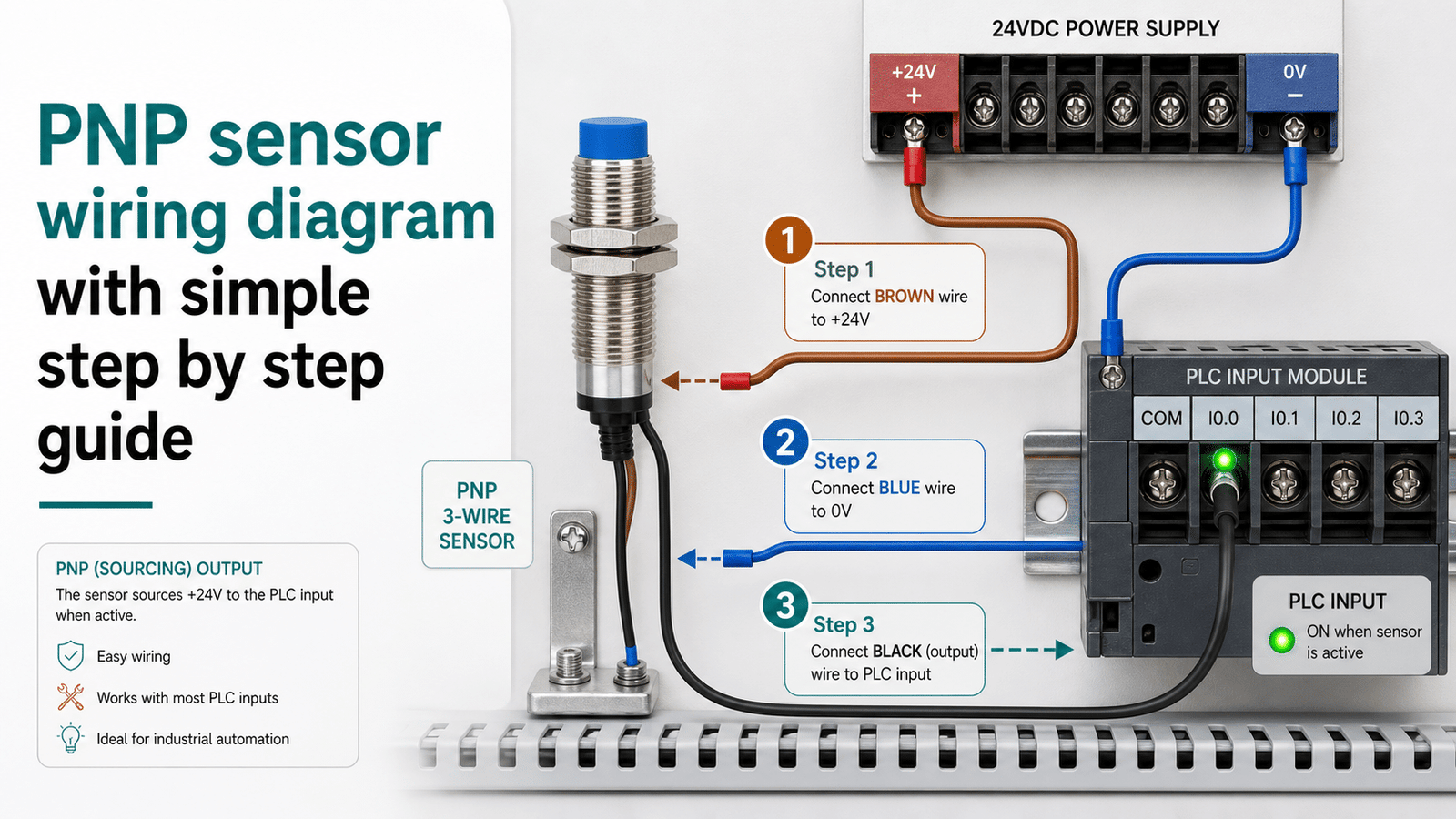 PNP sensor wiring diagram with simple step by step guide
